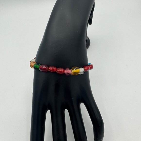 Colorful Multicolor Glass Bead Bracelet - Picture 2 of 3